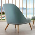 Fauteuil en bois, tissu et polypropylène moderne fabriqué en Italie Pérouse Viadurini