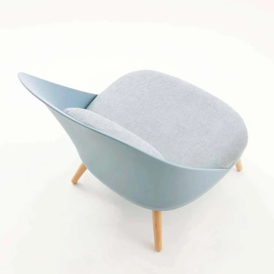 Fauteuil en bois, tissu et polypropylène moderne fabriqué en Italie Pérouse Viadurini