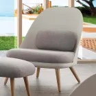 Fauteuil en bois, tissu et polypropylène moderne fabriqué en Italie Pérouse Viadurini