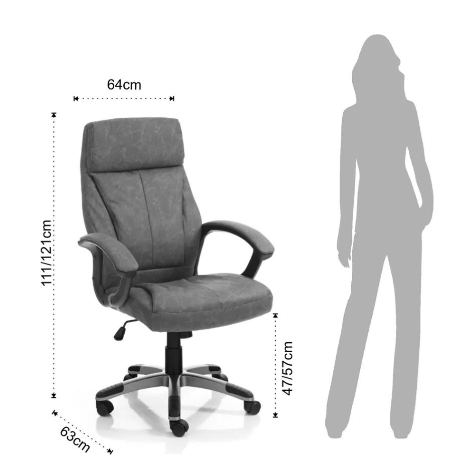 Fauteuil en Cuir Synthétique Effet Vieilli - Rhodium Viadurini