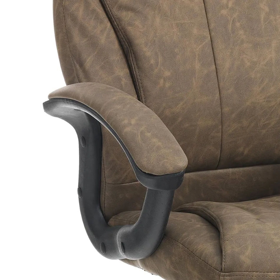 Fauteuil en Cuir Synthétique Effet Vieilli - Rhodium Viadurini