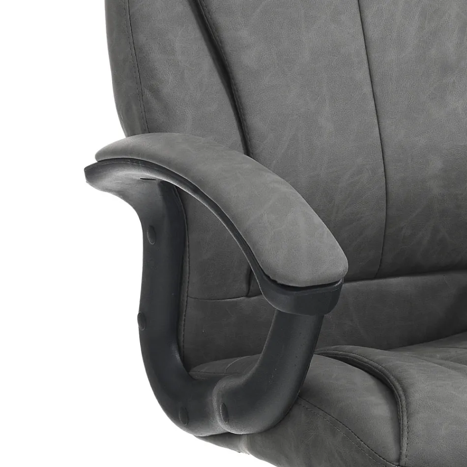 Fauteuil en Cuir Synthétique Effet Vieilli - Rhodium Viadurini