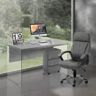 Fauteuil en Cuir Synthétique Effet Vieilli - Rhodium Viadurini