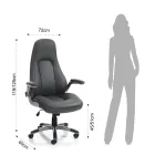 Fauteuil en Cuir Synthétique Gris Effet Vieilli - Renio Viadurini