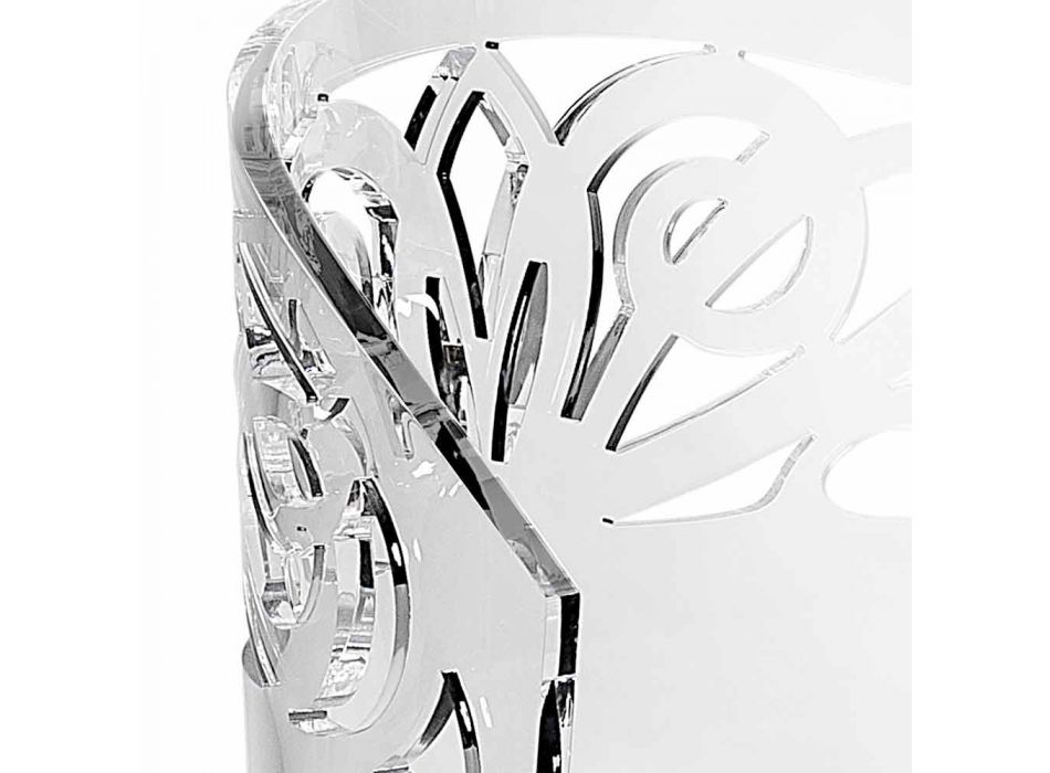 Fauteuil en plexiglas transparent et cuir synthétique à l'intérieur, Made in Italy Viadurini