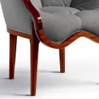 Fauteuil en tissu et la conception solide en bois, fabriqué en Italie, Begga Viadurini