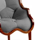 Fauteuil en tissu et la conception solide en bois, fabriqué en Italie, Begga Viadurini