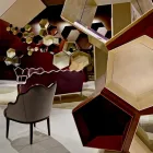 Fauteuil en tissu et la conception solide en bois, fabriqué en Italie, Begga Viadurini