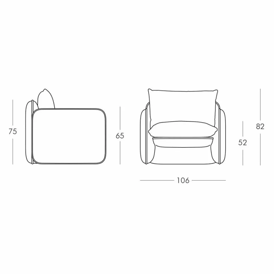 Fauteuil lounge avec coussins imperméables, pour extérieur - Mara Slide Viadurini