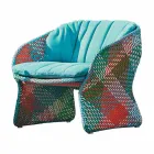 Fauteuil lounge d'extérieur rembourré, en fibres synthétiques - Maat by Varaschin Viadurini