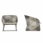 Fauteuil lounge d'extérieur rembourré, en fibres synthétiques - Maat by Varaschin Viadurini