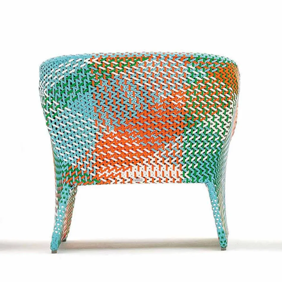 Fauteuil lounge d'extérieur rembourré, en fibres synthétiques - Maat by Varaschin Viadurini