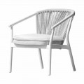 Fauteuil lounge de jardin rembourré en tissu et aluminium - Smart by Varaschin