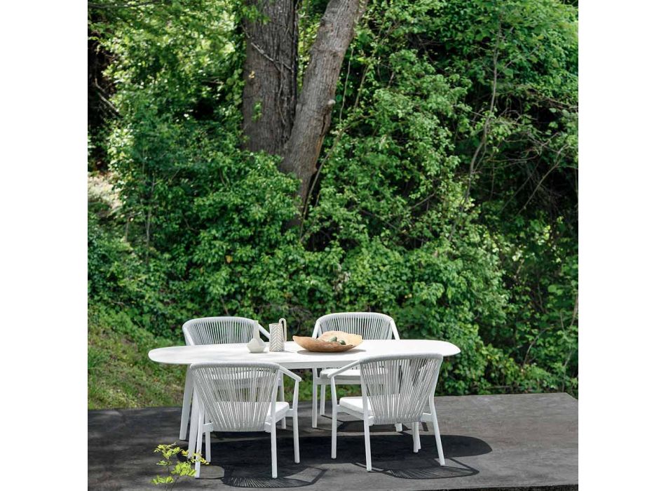 Fauteuil lounge de jardin rembourré en tissu et aluminium - Smart by Varaschin Viadurini