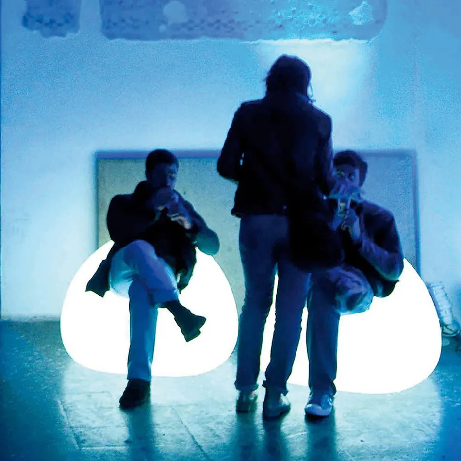 Fauteuil d'extérieur lumineux avec lumière LED en polyéthylène fabriqué en Italie - Ervin Viadurini