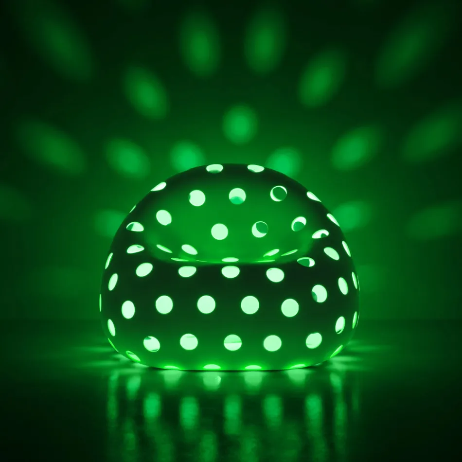 Fauteuil d'Extérieur Lumineux en Polyéthylène Blanc Fabriqué en Italie - Asso Viadurini