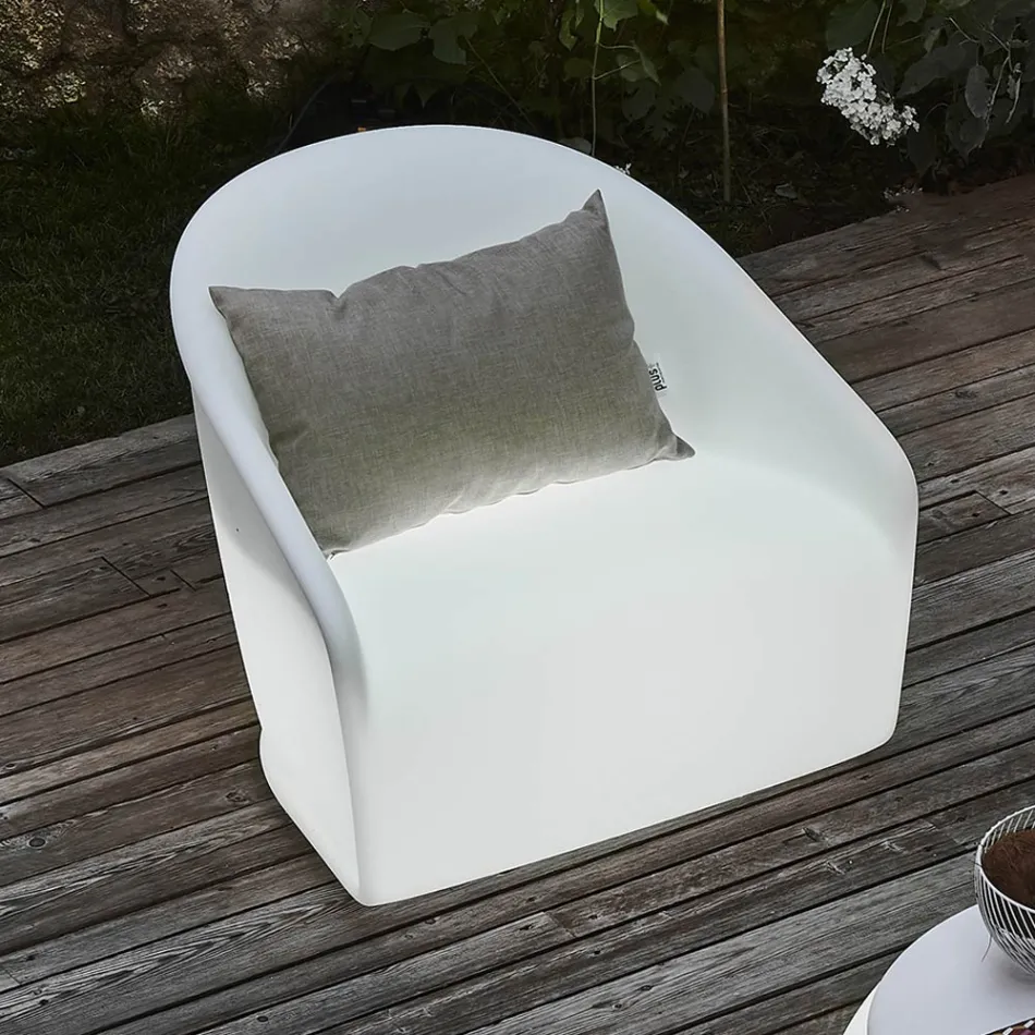 Fauteuil d'extérieur lumineux en polyéthylène avec LED Made in Italy - Juillet Viadurini
