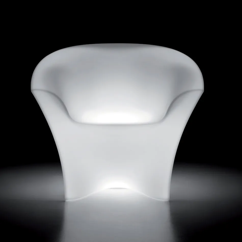 Fauteuil d'extérieur lumineux en polyéthylène avec lumière LED fabriqué en Italie - Conda Viadurini