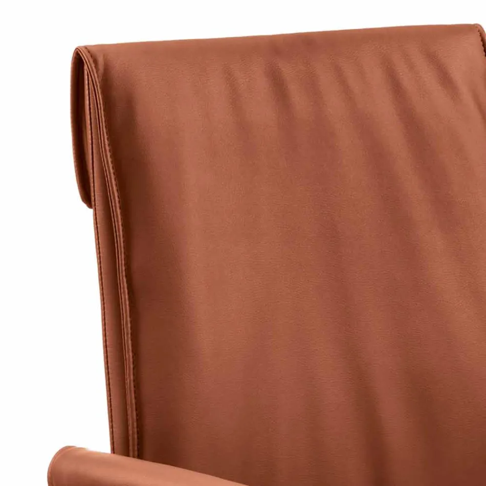 Fauteuil fabriqué en Italie recouvert de cuir Niles, design moderne Viadurini