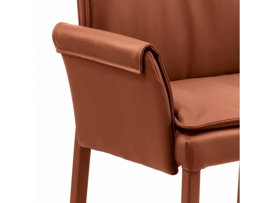 Fauteuil fabriqué en Italie recouvert de cuir Niles, design moderne Viadurini