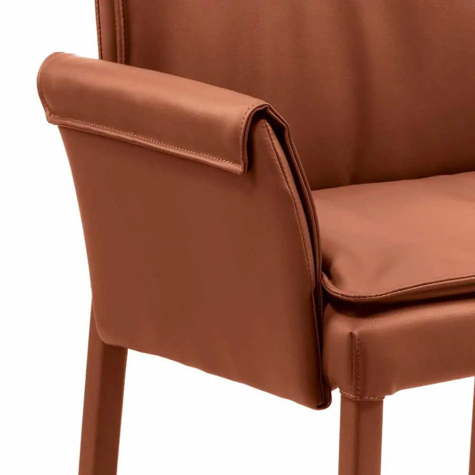 Fauteuil fabriqué en Italie recouvert de cuir Niles, design moderne Viadurini
