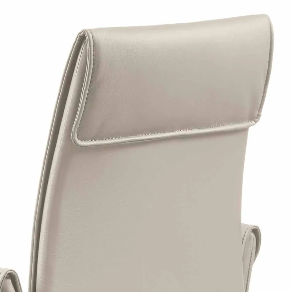 Fauteuil fabriqué en Italie recouvert de cuir Niles, design moderne Viadurini