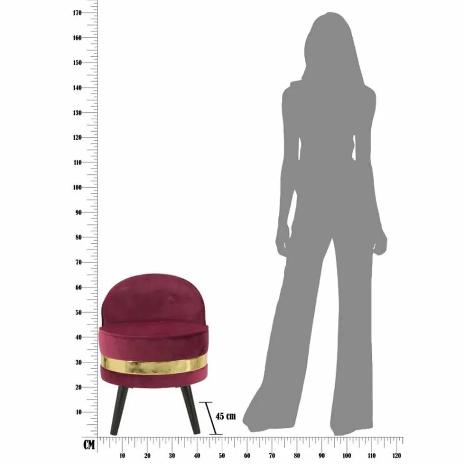 Mini Fauteuil Coloré de Design Moderne en Bois et Tissu - Koah Viadurini