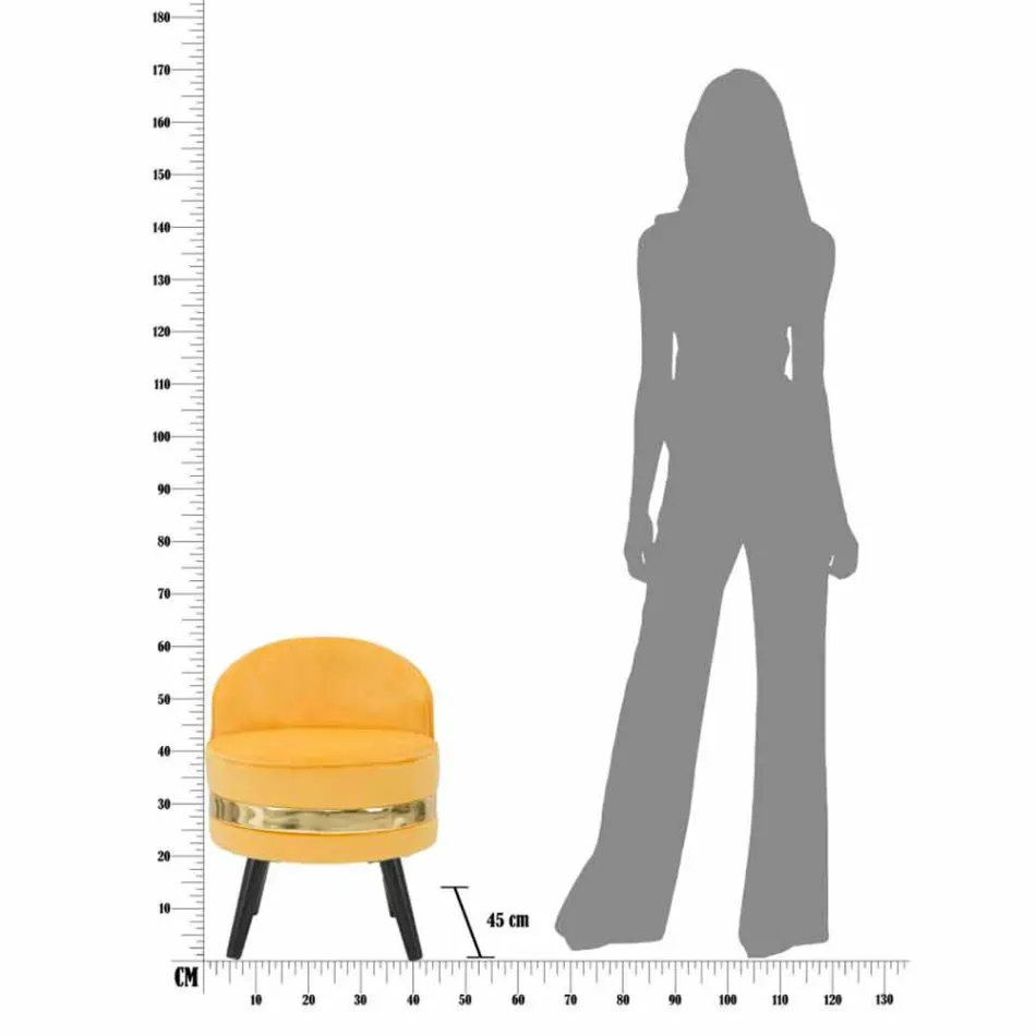 Mini Fauteuil Coloré de Design Moderne en Bois et Tissu - Koah Viadurini