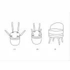 Mini Fauteuil Coloré de Design Moderne en Bois et Tissu - Koah Viadurini