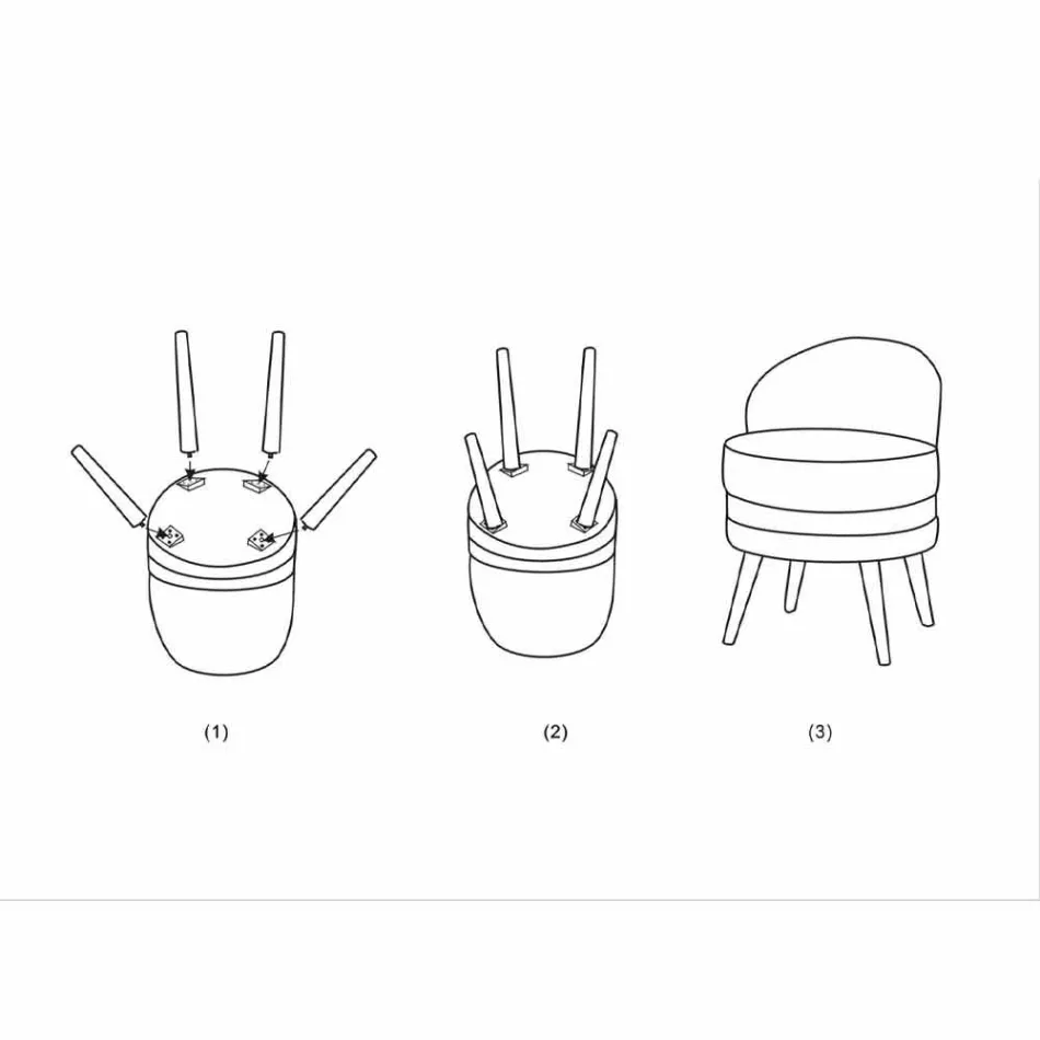 Mini Fauteuil Coloré de Design Moderne en Bois et Tissu - Koah Viadurini