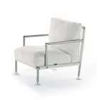 Fauteuil design moderne en acier et PVC noir ou blanc pour l'extérieur - Ontario2 Viadurini