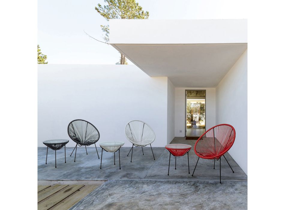 Fauteuil de design moderne pour l'extérieur en acier peint - Spumolizia Viadurini