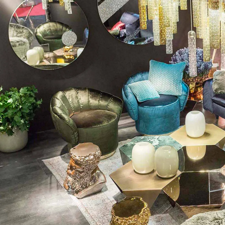 Fauteuil design moderne recouvert de tissu Belle Viadurini