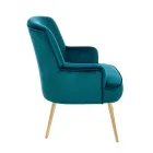 Fauteuil Moderne en Acier et Effet Velours Assise 3 Finitions - Mat Viadurini