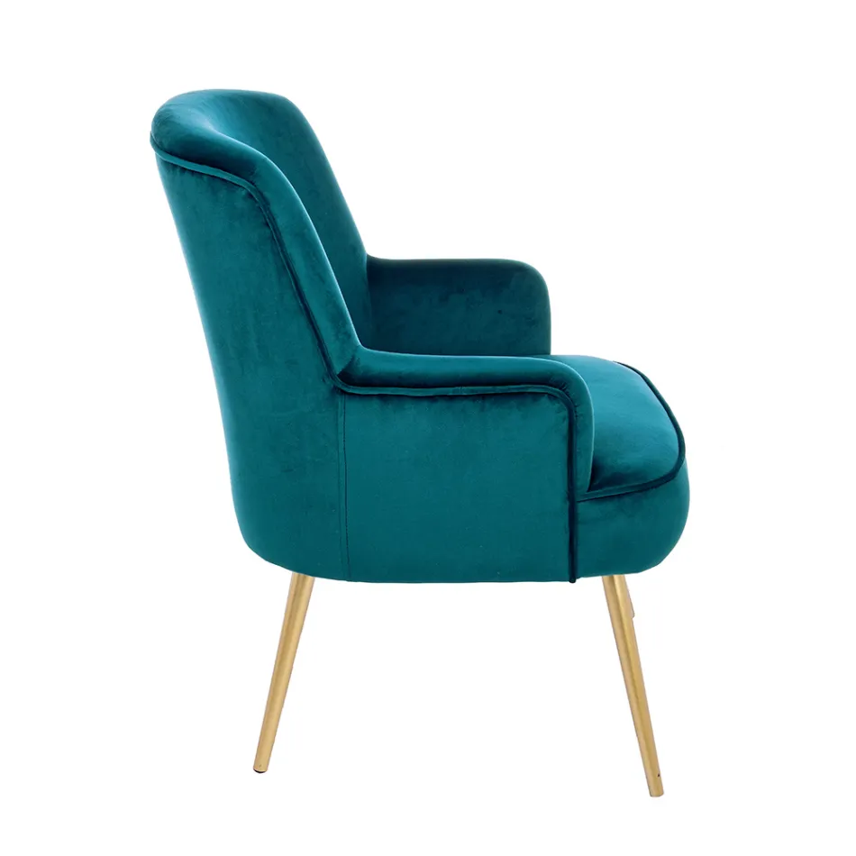 Fauteuil Moderne en Acier et Effet Velours Assise 3 Finitions - Mat Viadurini