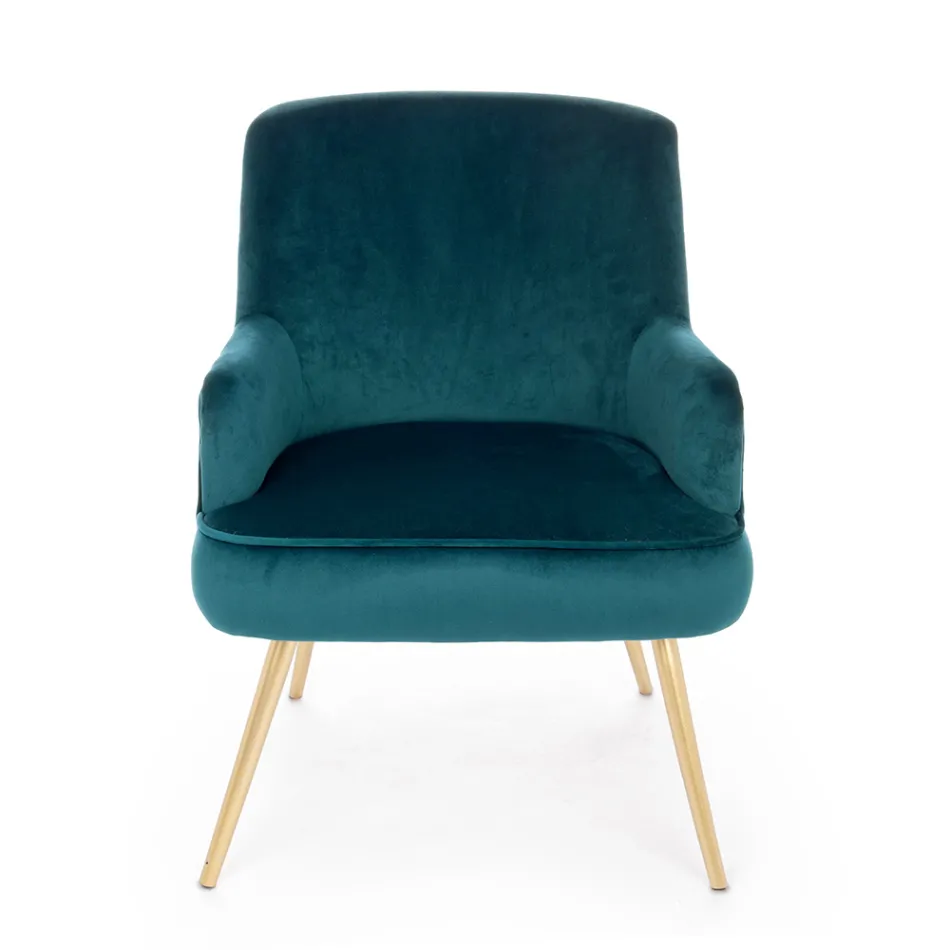 Fauteuil Moderne en Acier et Effet Velours Assise 3 Finitions - Mat Viadurini