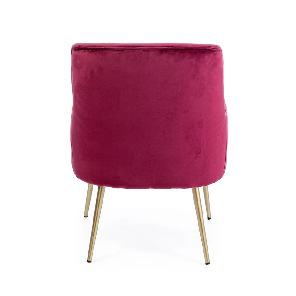 Fauteuil Moderne en Acier et Effet Velours Assise 3 Finitions - Mat Viadurini