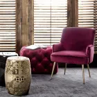 Fauteuil Moderne en Acier et Effet Velours Assise 3 Finitions - Mat Viadurini