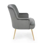 Fauteuil Moderne en Acier et Effet Velours Assise 3 Finitions - Mat Viadurini