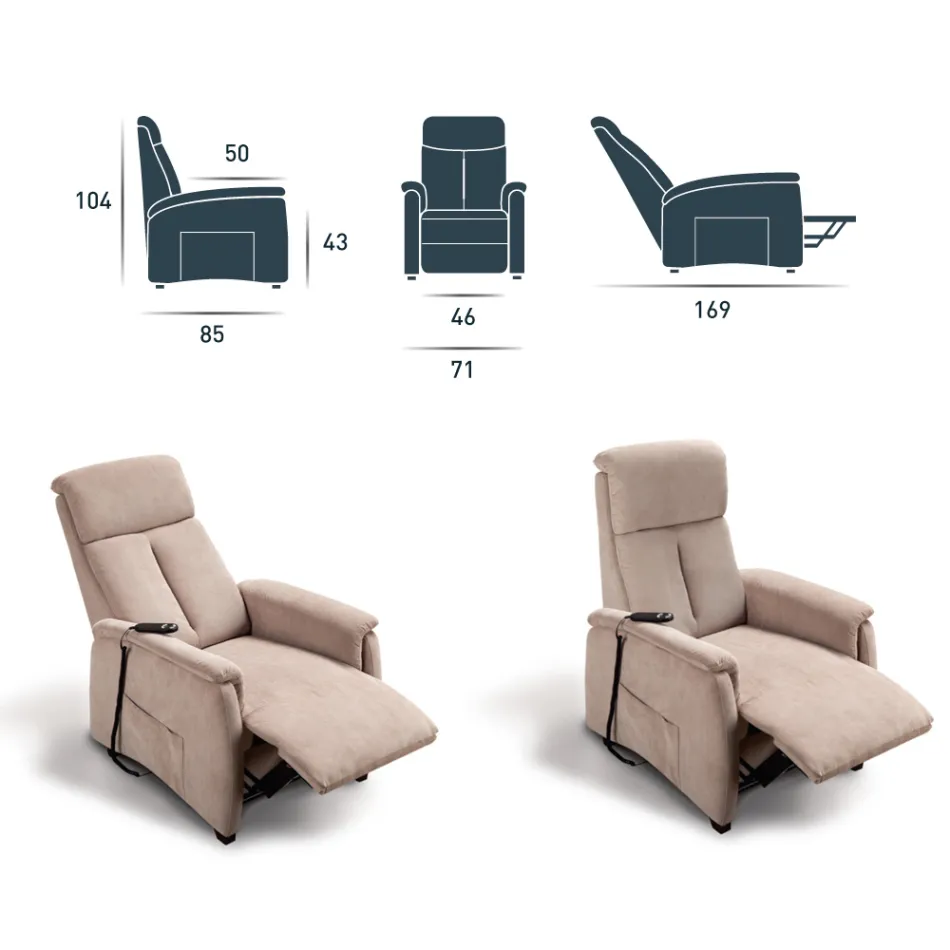 Fauteuil releveur motorisé Via Venezia avec deux moteurs Viadurini