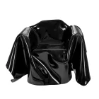Delia - Fauteuil moderne drapé en plexiglas noir, fabriqué en Italie Viadurini