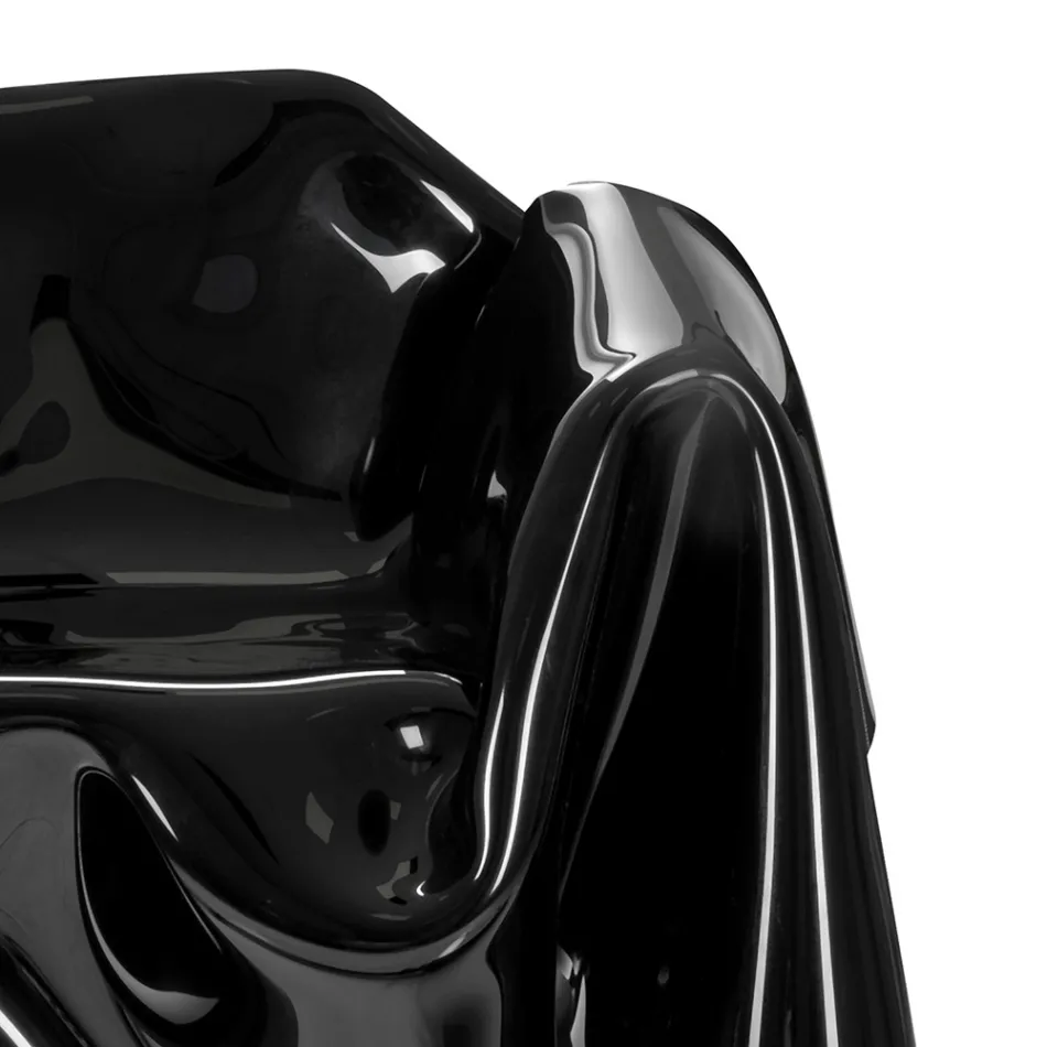 Delia - Fauteuil moderne drapé en plexiglas noir, fabriqué en Italie Viadurini