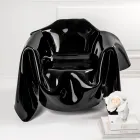 Delia - Fauteuil moderne drapé en plexiglas noir, fabriqué en Italie Viadurini