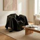 Delia - Fauteuil moderne drapé en plexiglas noir, fabriqué en Italie Viadurini