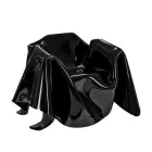 Delia - Fauteuil moderne drapé en plexiglas noir, fabriqué en Italie Viadurini