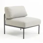 Fauteuil d'extérieur en acier galvanisé et corde avec coussins Made in Italy - Helga Viadurini