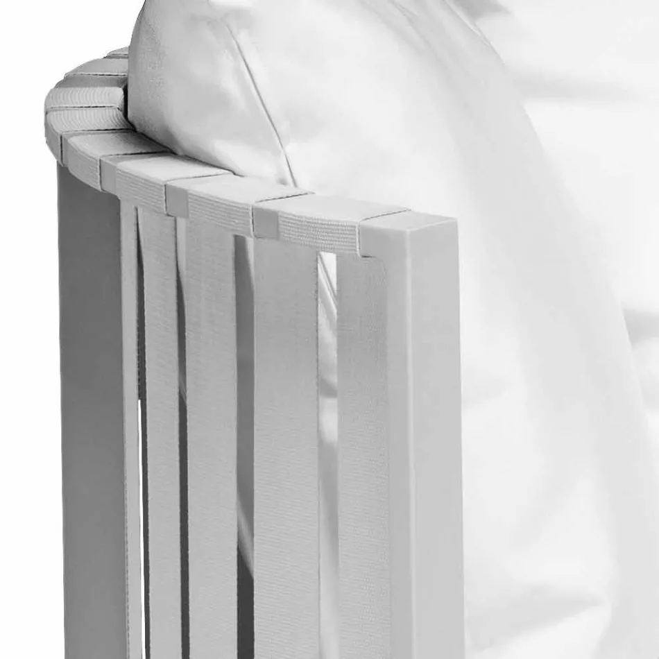 Fauteuil d'extérieur en aluminium et cordes design de luxe 3 finitions - Julie Viadurini