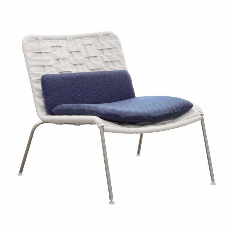 Fauteuil de jardin design moderne en corde Made in Italy - Madagascar3 Viadurini