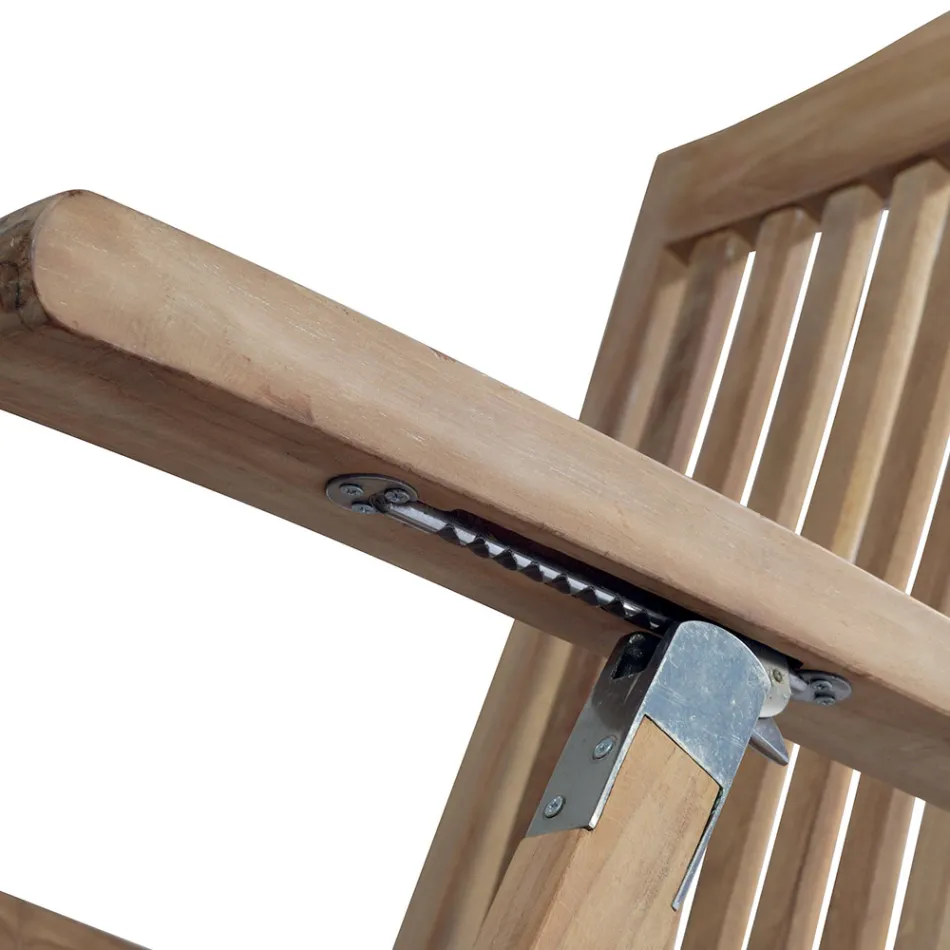 Fauteuil de jardin inclinable en bois de teck - Jade Viadurini