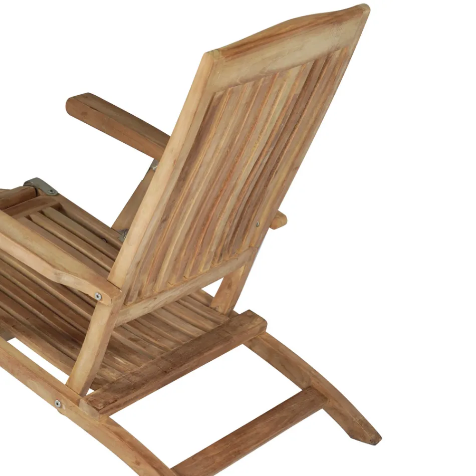 Fauteuil de jardin inclinable en bois de teck - Jade Viadurini